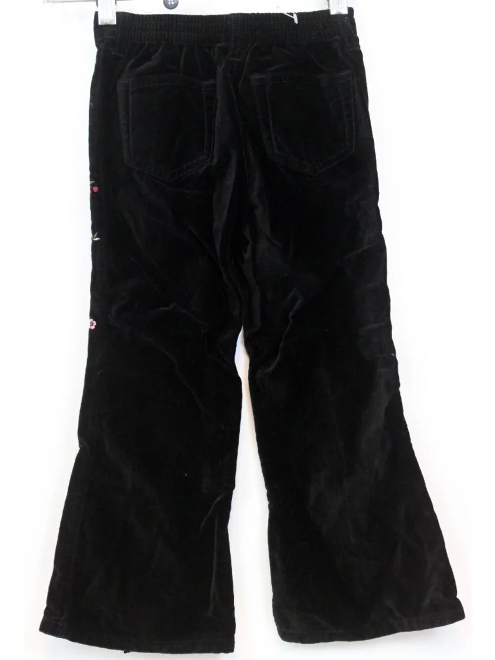 2003 Gymboree Holiday Magic  Black Velvet Pants Flowers Cherries sz 5 Sequins